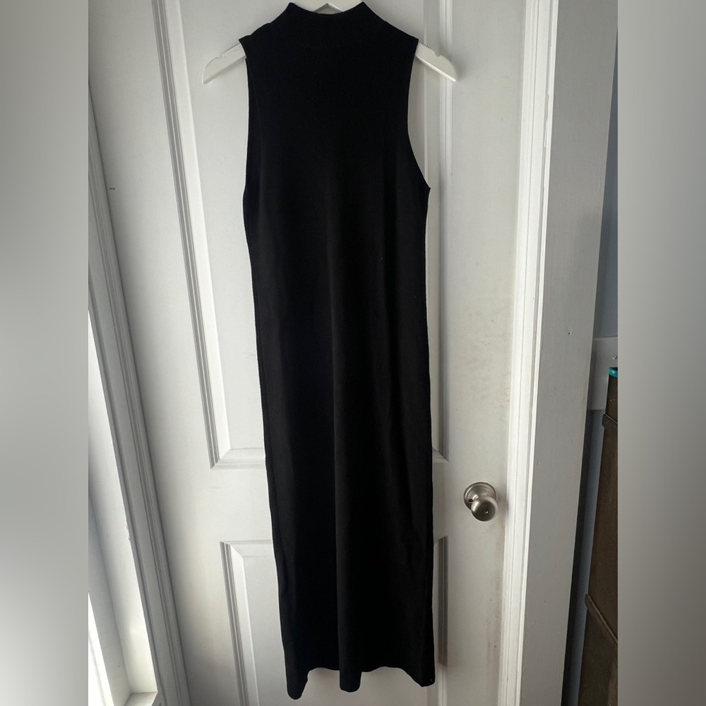 Black Knit Turtle Neck Dress